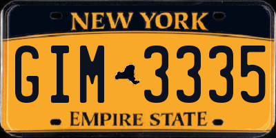 NY license plate GIM3335