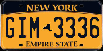 NY license plate GIM3336