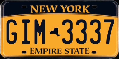 NY license plate GIM3337