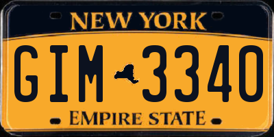 NY license plate GIM3340