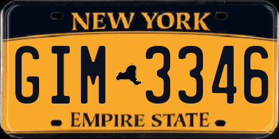 NY license plate GIM3346