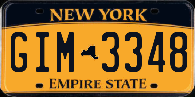 NY license plate GIM3348