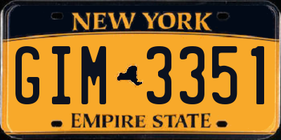 NY license plate GIM3351