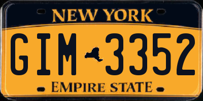 NY license plate GIM3352