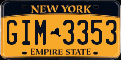 NY license plate GIM3353