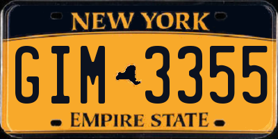 NY license plate GIM3355