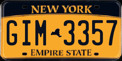 NY license plate GIM3357