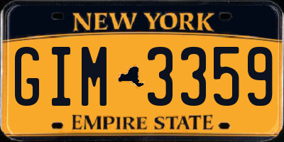 NY license plate GIM3359