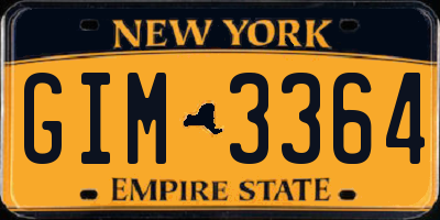 NY license plate GIM3364