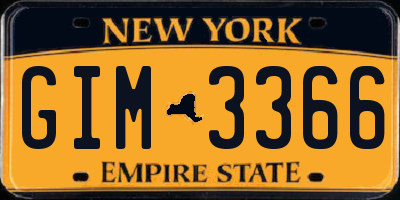 NY license plate GIM3366