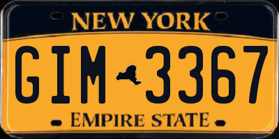 NY license plate GIM3367