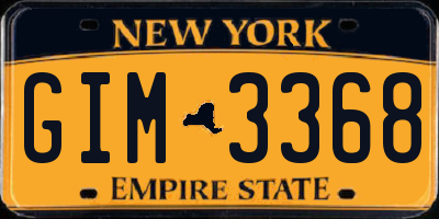 NY license plate GIM3368