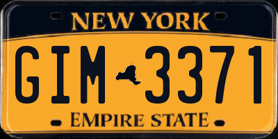 NY license plate GIM3371