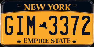 NY license plate GIM3372