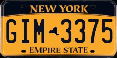 NY license plate GIM3375