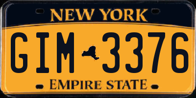 NY license plate GIM3376