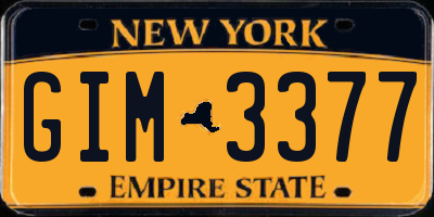 NY license plate GIM3377