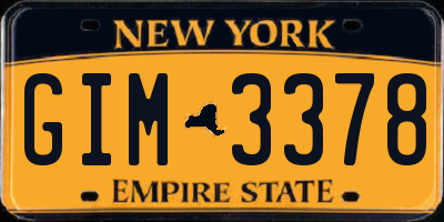 NY license plate GIM3378