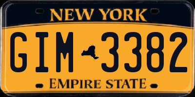 NY license plate GIM3382