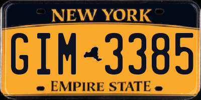 NY license plate GIM3385