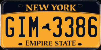 NY license plate GIM3386