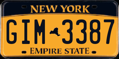 NY license plate GIM3387