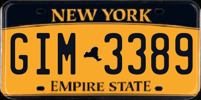 NY license plate GIM3389