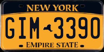 NY license plate GIM3390