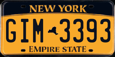 NY license plate GIM3393