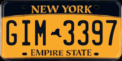 NY license plate GIM3397