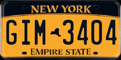 NY license plate GIM3404