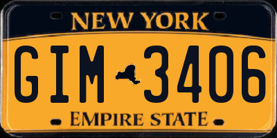 NY license plate GIM3406