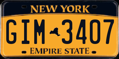 NY license plate GIM3407