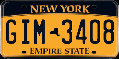 NY license plate GIM3408