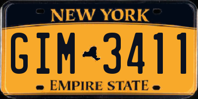 NY license plate GIM3411