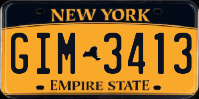 NY license plate GIM3413