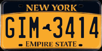 NY license plate GIM3414