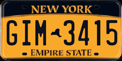 NY license plate GIM3415
