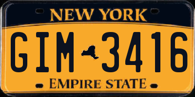 NY license plate GIM3416