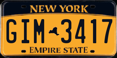 NY license plate GIM3417