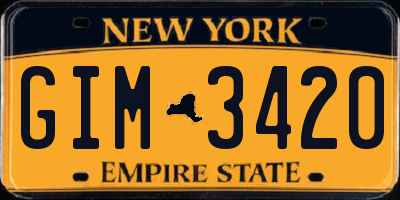 NY license plate GIM3420