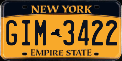 NY license plate GIM3422