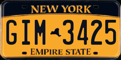 NY license plate GIM3425