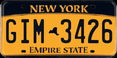 NY license plate GIM3426
