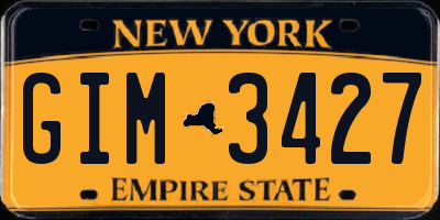 NY license plate GIM3427