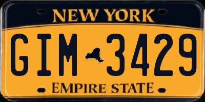 NY license plate GIM3429