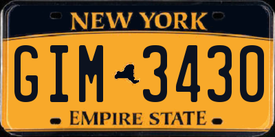 NY license plate GIM3430