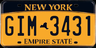 NY license plate GIM3431