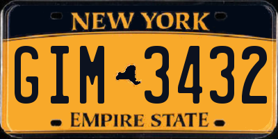 NY license plate GIM3432