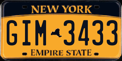 NY license plate GIM3433